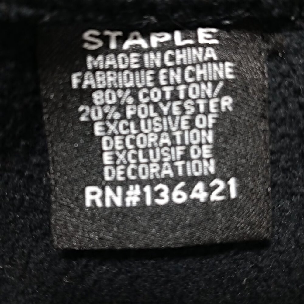 Staple Pigeon Mens Hoodie Sweatshirt Black Cotton Blend Embroidered Size Large - Picture 12 of 12